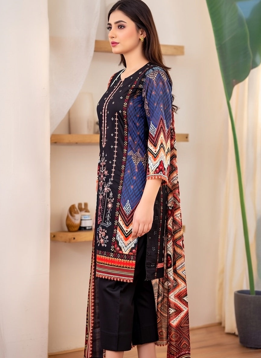 Noor E Azal Embroidered 3 pcs Lawn (unstitch)