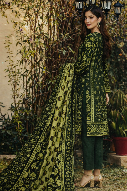 Bin Saeed Premium Lawn Collection D-7297A – 3 PCS Unstitched Suit