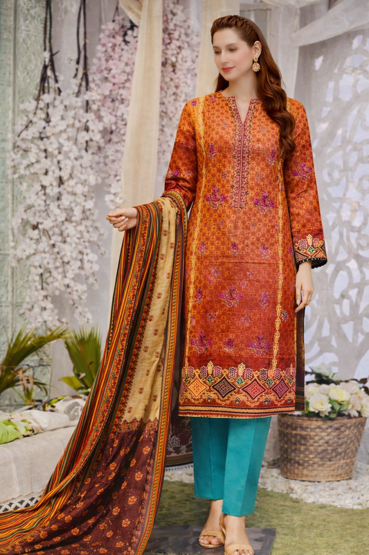 Bin Saeed Luxury Cotton Collection – 3 Piece Suit =