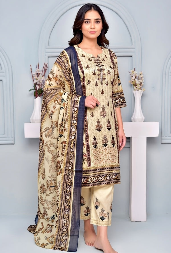 Naj Noor E Azal Embroidered Lawn Collection – 3 PCS Unstitched Suit