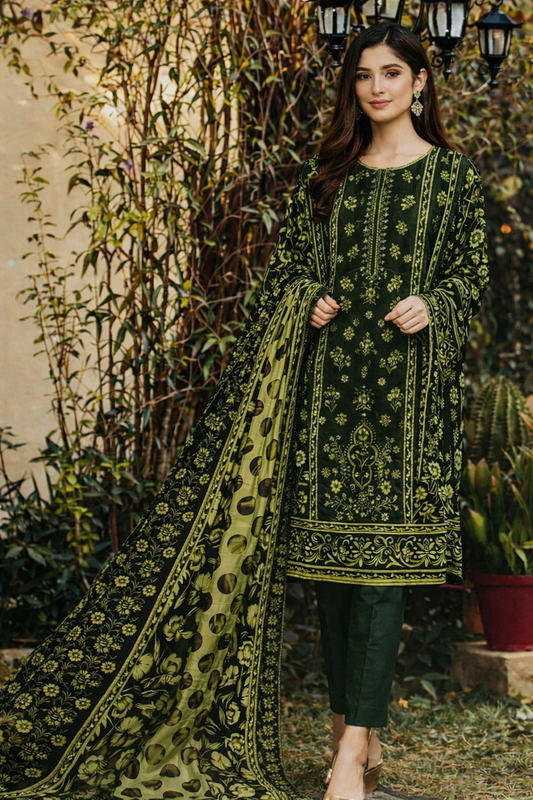 Bin Saeed Premium Lawn Collection – 3 Piece Unstitched Digital Printed Suit (D-7297A)