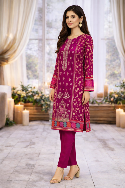 Bin Saeed Premium Lawn  D-7303B – 3 PCS Unstitched Suit