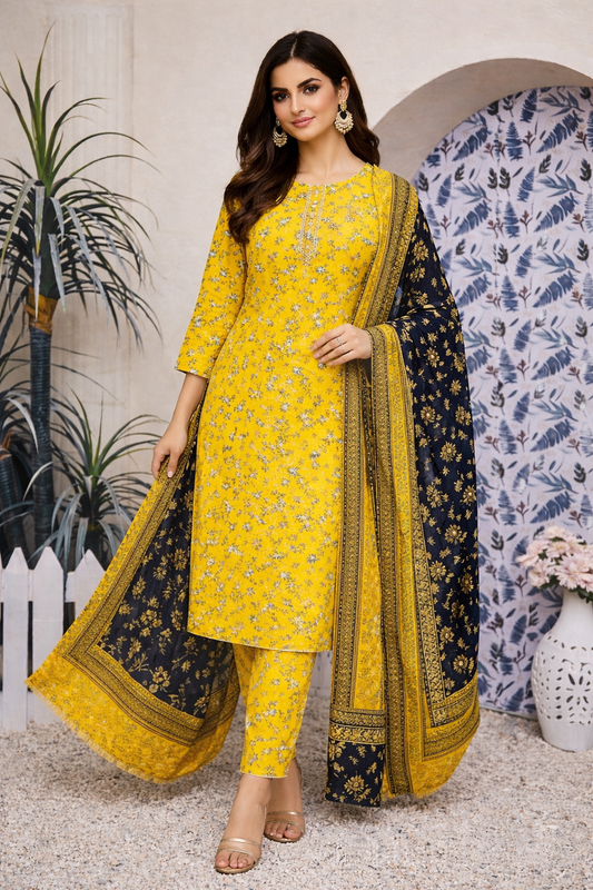 Bagh E Makhmal Cotton Collection D-201-B – 3 PCS Unstitched Suit
