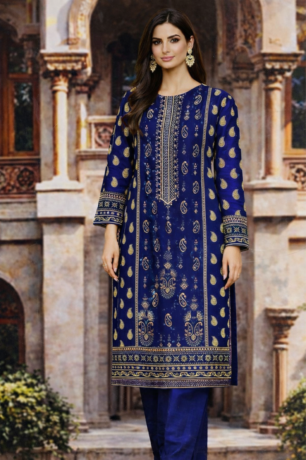 Bin Saeed Cotton Premium Collection D-7336B – 3 PCS Unstitched Suit