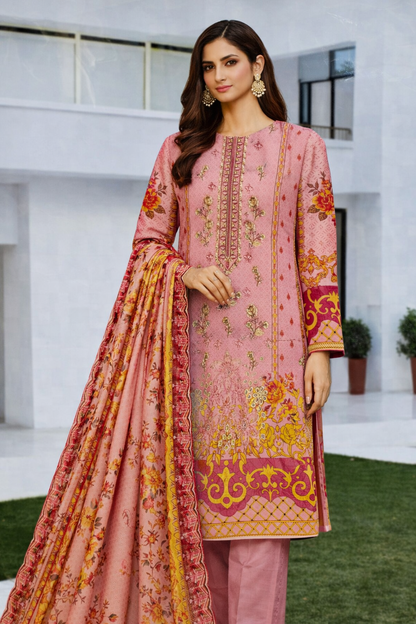 Bin Saeed Cotton Premium Collection D-7352A – 3 PCS Unstitched Suit