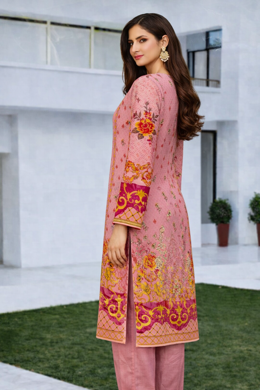 Bin Saeed Premium Cotton Three-Piece Suit – Digital Printed