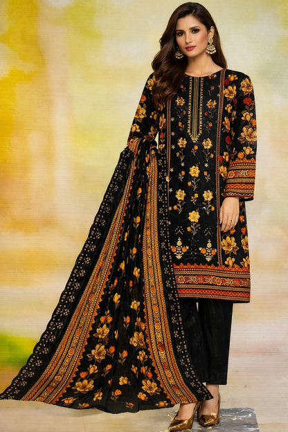 Bin Saeed Lawn Premium Collection – Three-Piece Suit