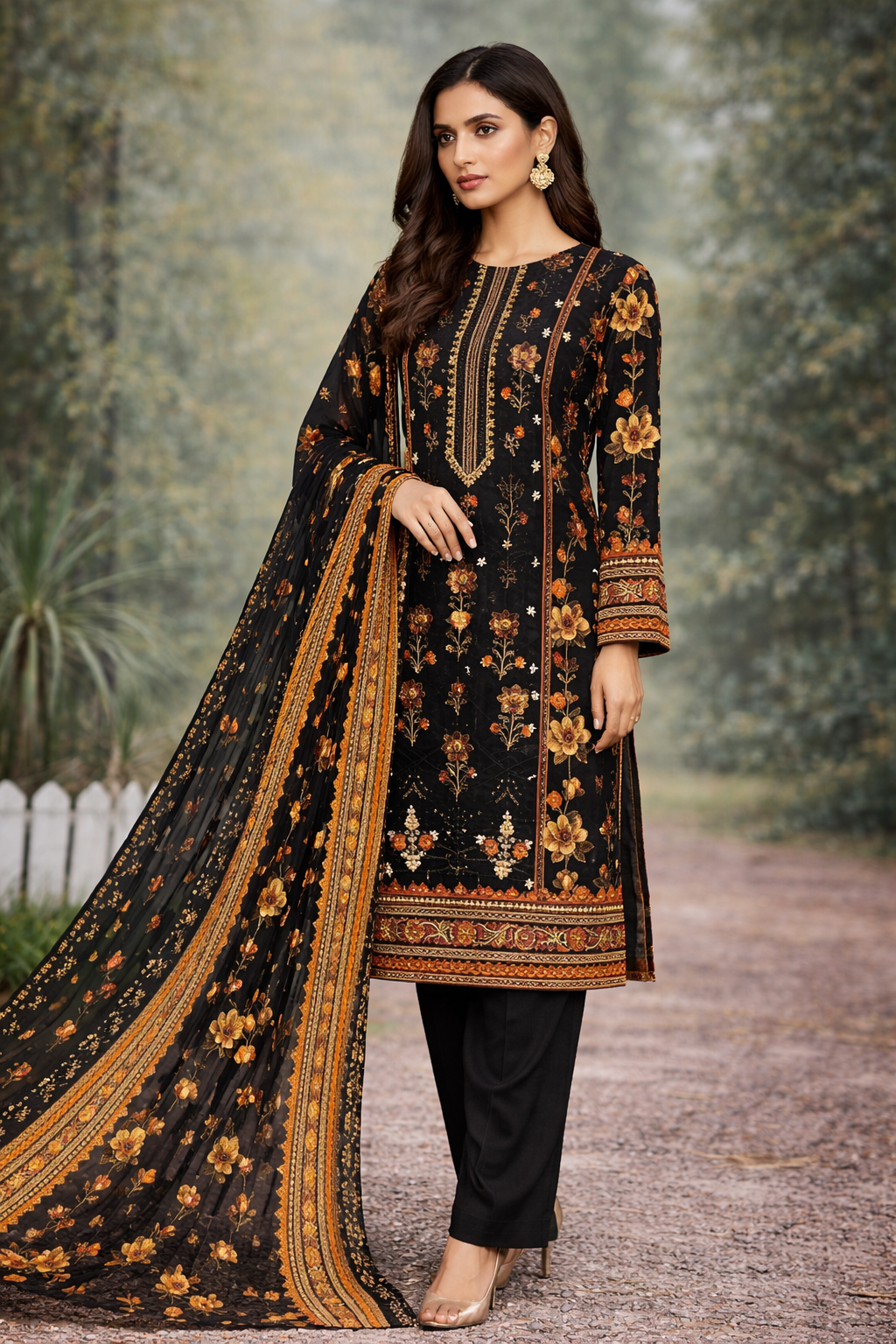 Bin Saeed Lawn Premium Collection – Three-Piece Suit