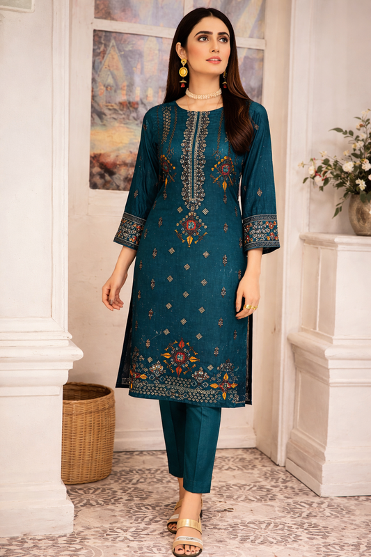 AA Premium Collection – 3mm Sequence Embroidered Digital Lawn Suit with Jacquard Chiffon Dupatta (Unstitched, 3-Piece)