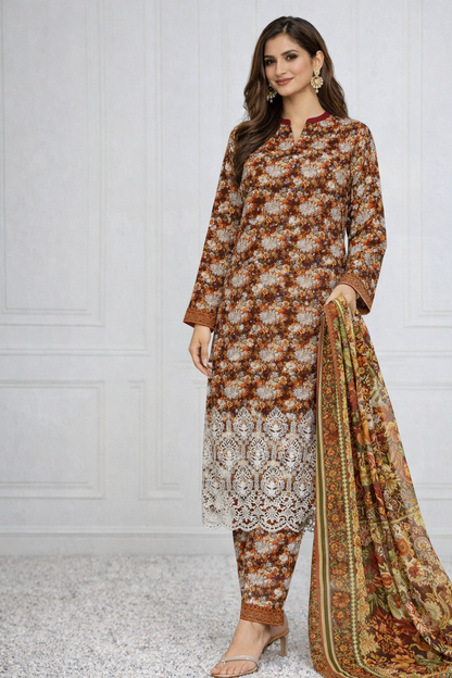 Bareeze Premium Lawn Collection – 3 Piece Unstitched Suit (AZ)