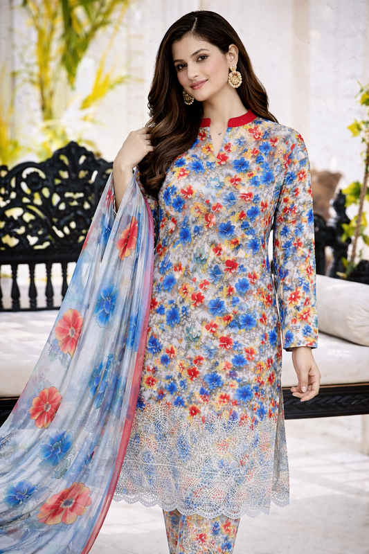 Bareeze Shaanzay Lawn Collection – 3 Piece Unstitched Suit (AZ)