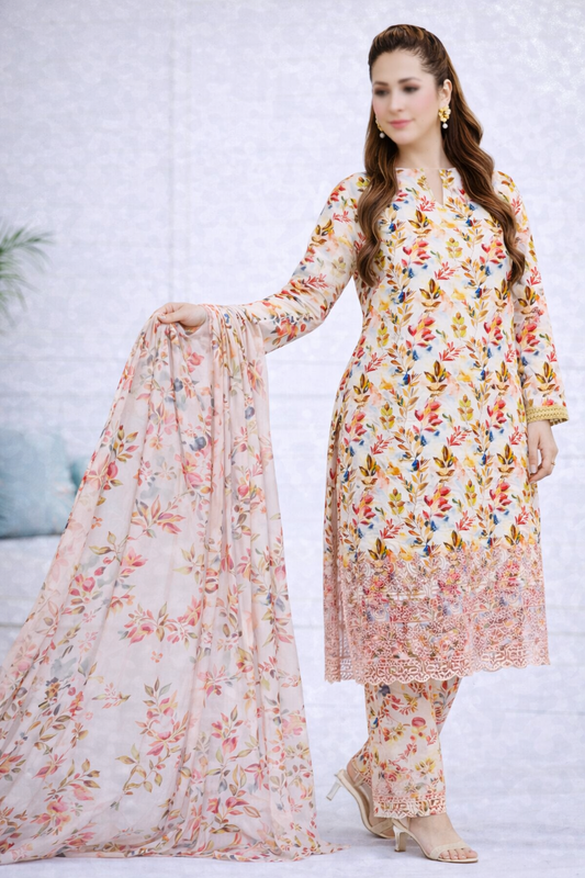 Bareeze Shaanzay Lawn Collection – 3 Piece Unstitched Suit (AZ)